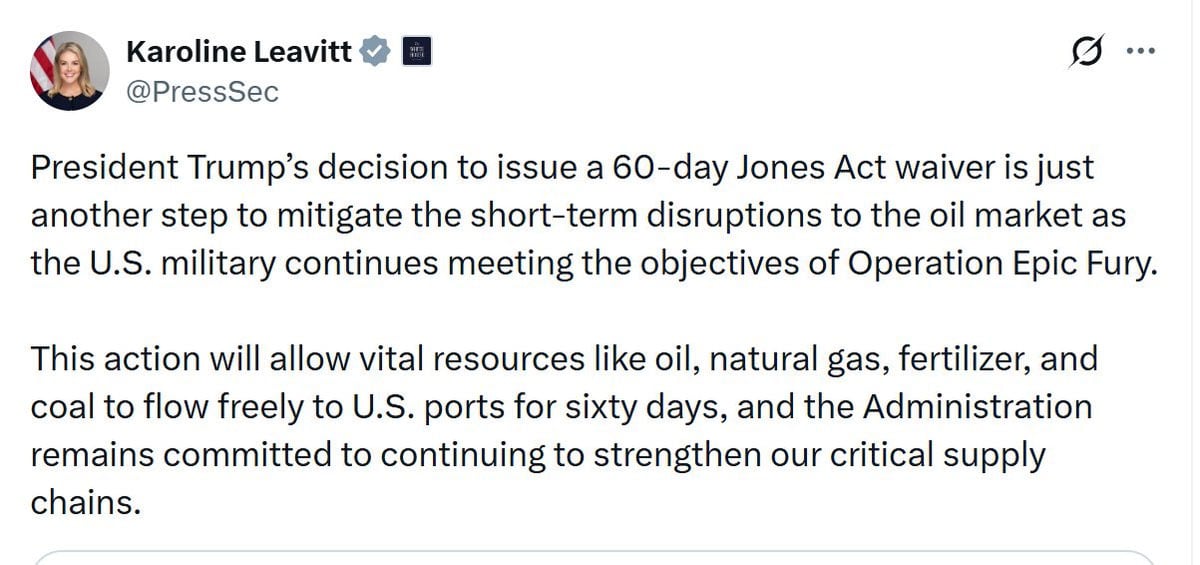 What is the Jones Act: Will Trump waiver lower high oil and gas prices?