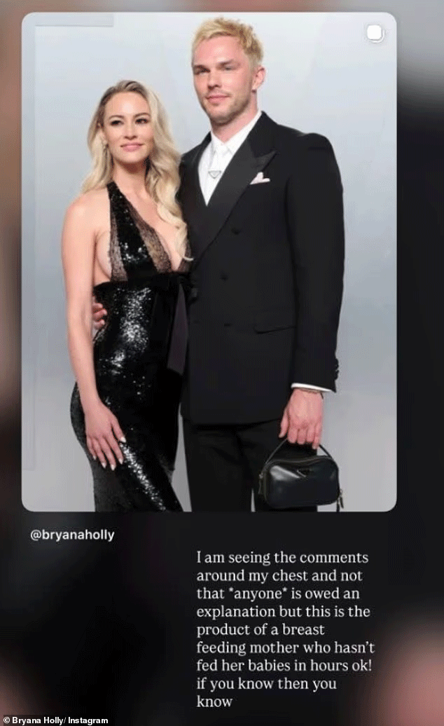 Nicholas Hoults wife Bryana Holly blasts critics after Oscar party backlash