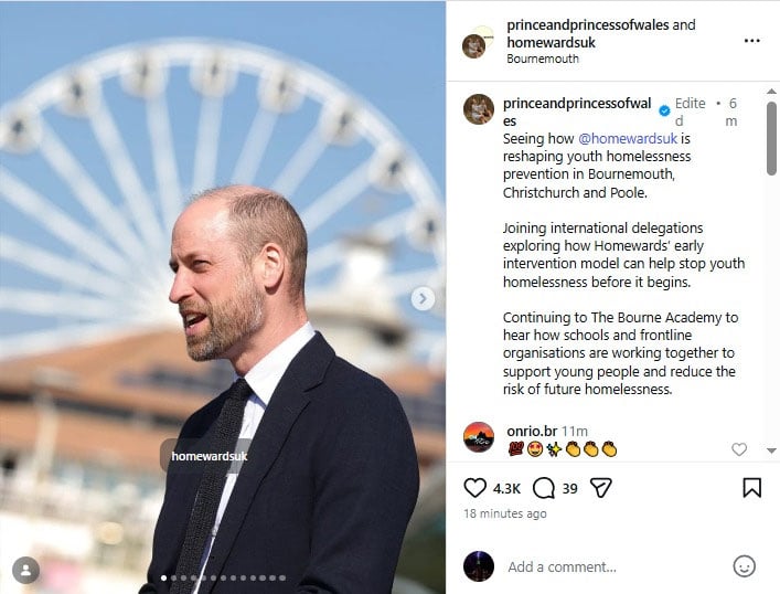 Prince William pushes youth homelessness fight with new visit