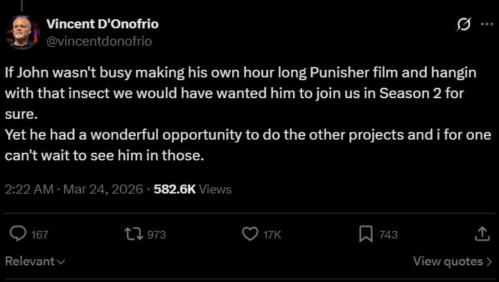 Bad news for Punisher lovers in Daredevil: Born Again season two