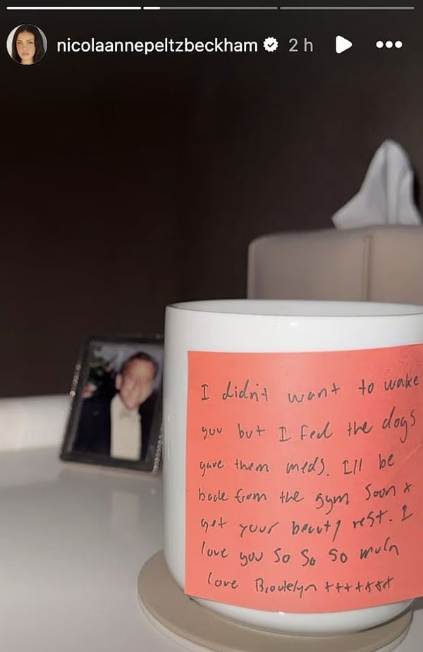 Brooklyn Beckham leaves adorable beauty rest note for Nicola Peltz
