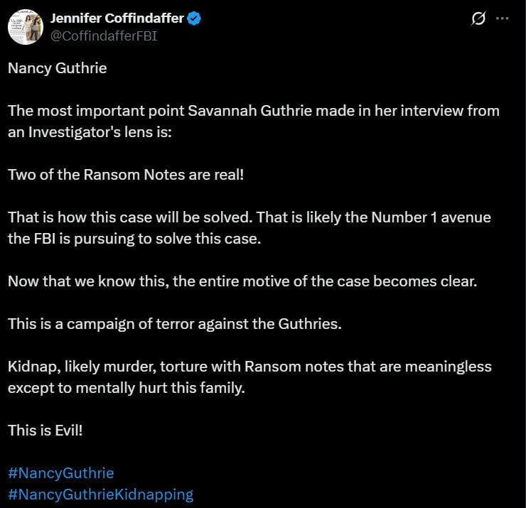 Nancy Guthrie case draws out dark theory: Campaign of terror against Savannah and her family