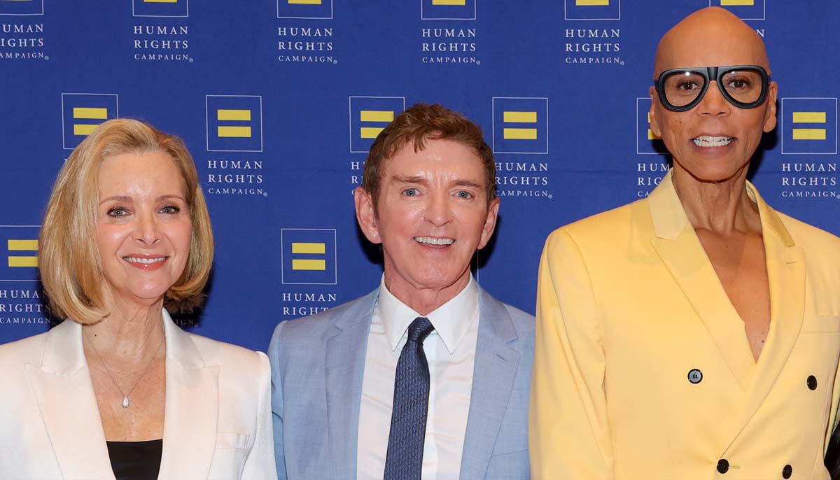 Lisa Kudrow, Michael Patrick King and RuPaul at the 2026 Human Rights Campaign Los Angeles Dinner