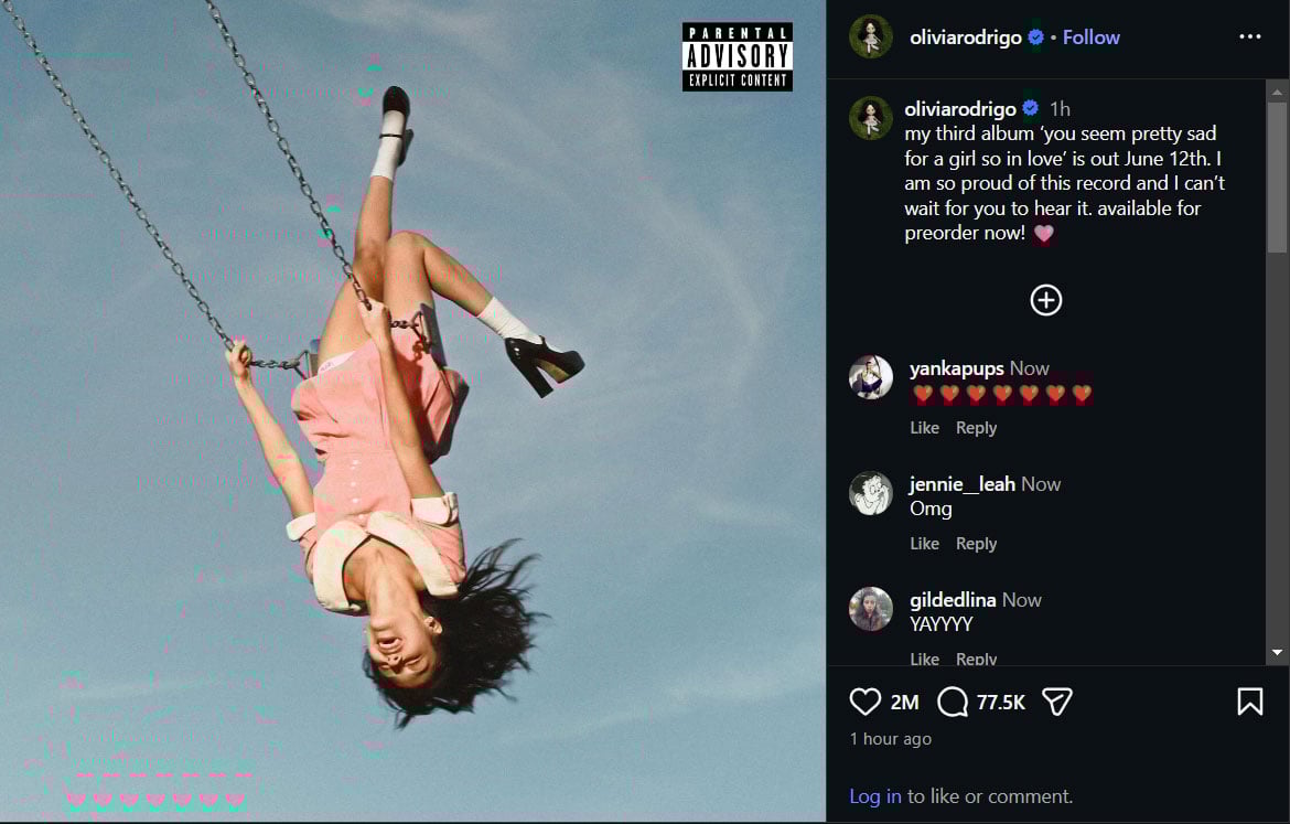 Olivia Rodrigo finally announces the You Seem Pretty Sad for a Girl album