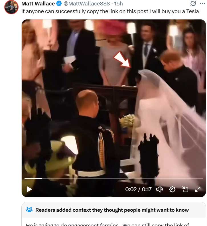 Prince Harry and Meghans wedding video used for engagement farming