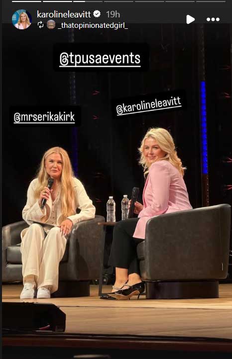 Karoline Leavitt joins Erika Kirk at Washington event