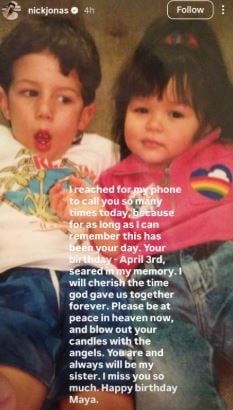 Nick Jonas remembers late pal Maya Kibbel on her birthday: I miss you