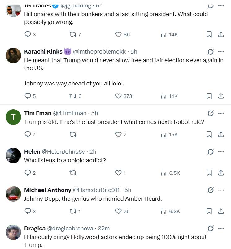 Johnny Depps Trump prophecy leaves fans divided