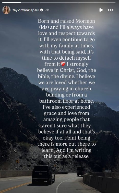 Taylor Frankie Paul opens up about faith change after The Bachelorette controversy