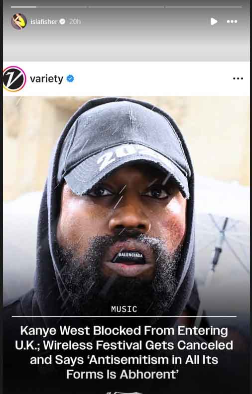 Isla Fisher backs UKs Kanye West ban