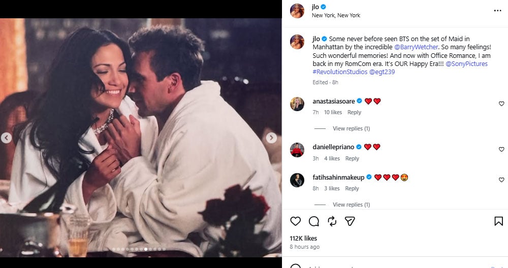 Jennifer Lopez teases return to her rom-com era with new film