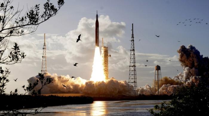 Artemis II launch photo shows birds startled by rocket as remote camera captures historic liftoff
