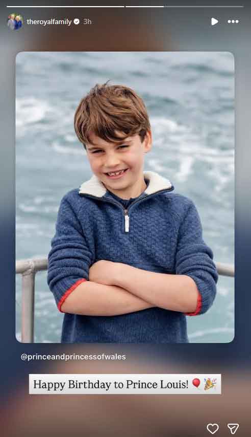 King Charles celebrates grandson Prince Louis birthday