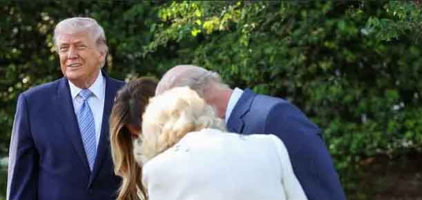 Melania Trump looks startled in White House photo with King Charles and Queen Camilla