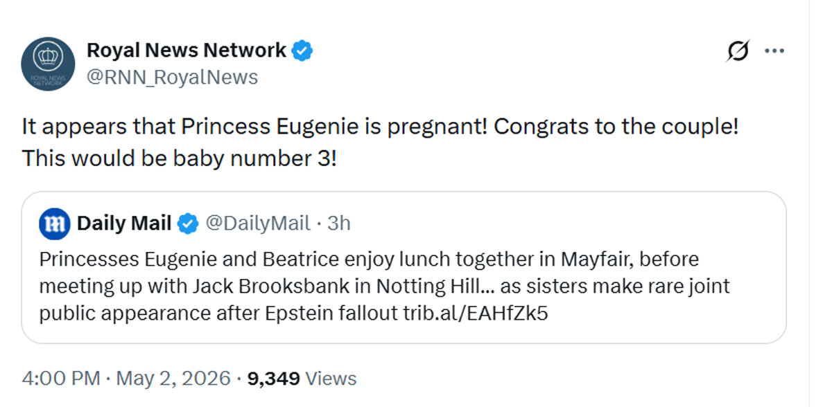 Princess Eugenie is pregnant, expecting third baby?