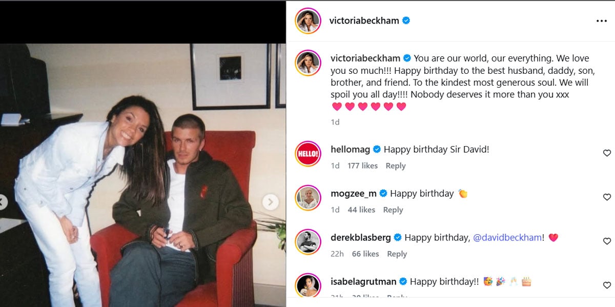 Victoria Beckham extends love, support to David after snub from son Brooklyn