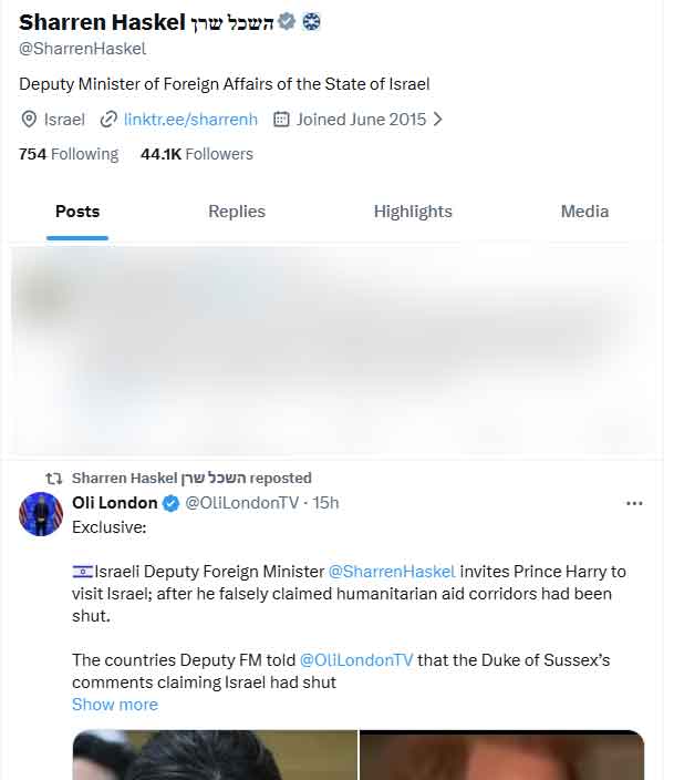 Israeli ministers invitation fails to change Prince Harrys views?
