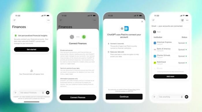 OpenAI rolls out ChatGPT finance tools with account linking