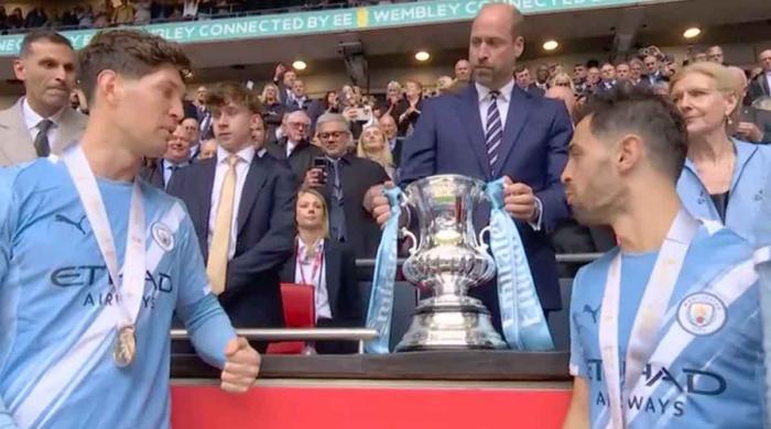 Prince William presents FA Cup trophy at Wembley Stadium 