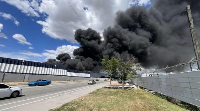 Crews battle massive structure fire in Salt Lake City industrial area