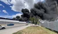 Crews battle massive structure fire in Salt Lake City industrial area