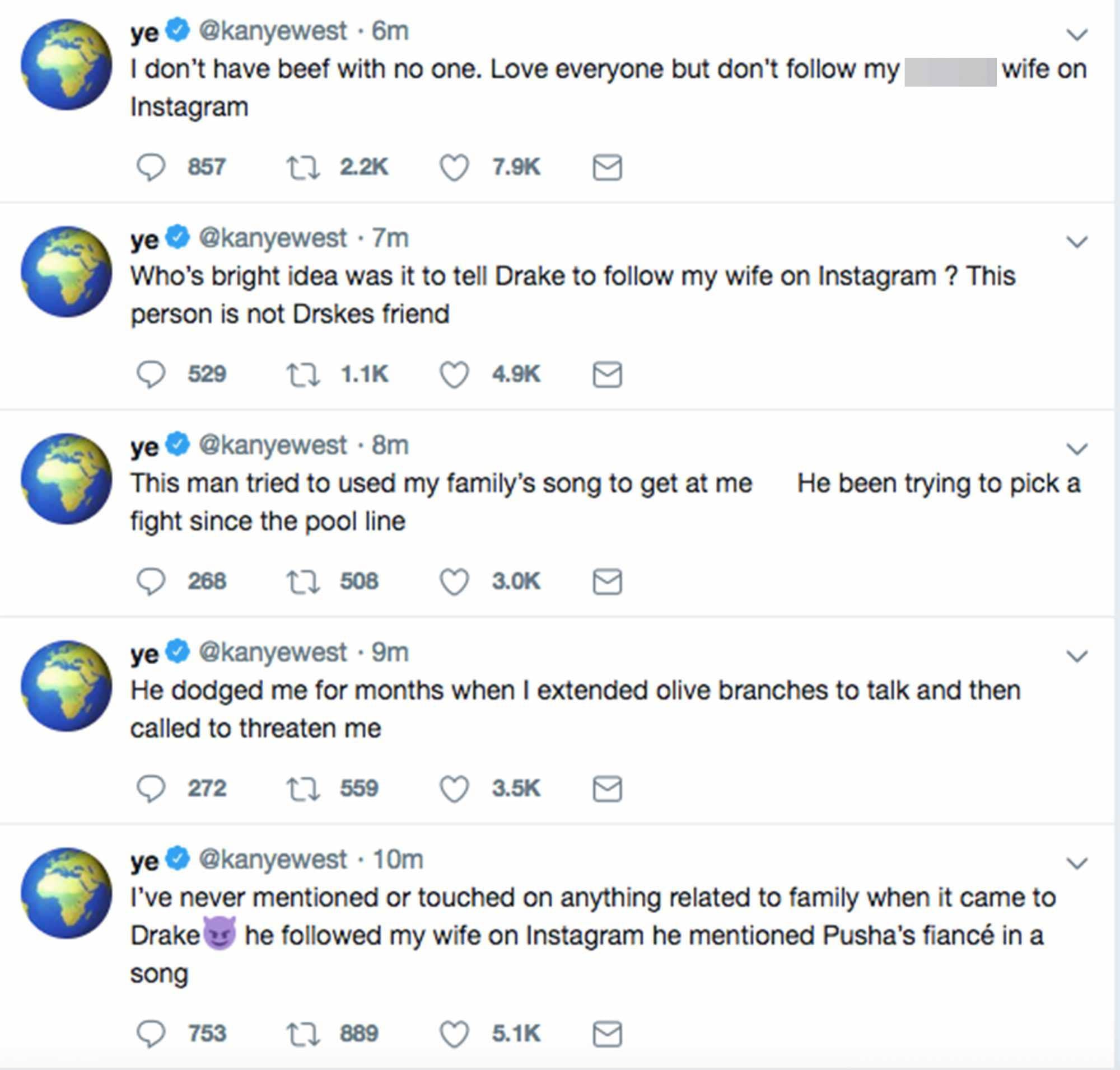 Kim Kardashian once warned Drake on social media over family threats