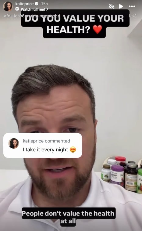 Katie Price reveals wellness ritual helping her cope with husbands disappearance