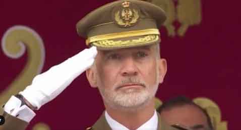 King reacts as national flag falls at official event