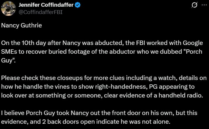 Nancy Guthrie update: Ex-FBI agent spots hidden clues in chilling video