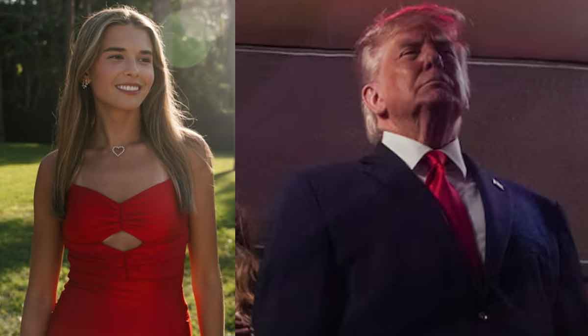 Kai Trump reacts after President Trump booed at NBA Finals in MSG