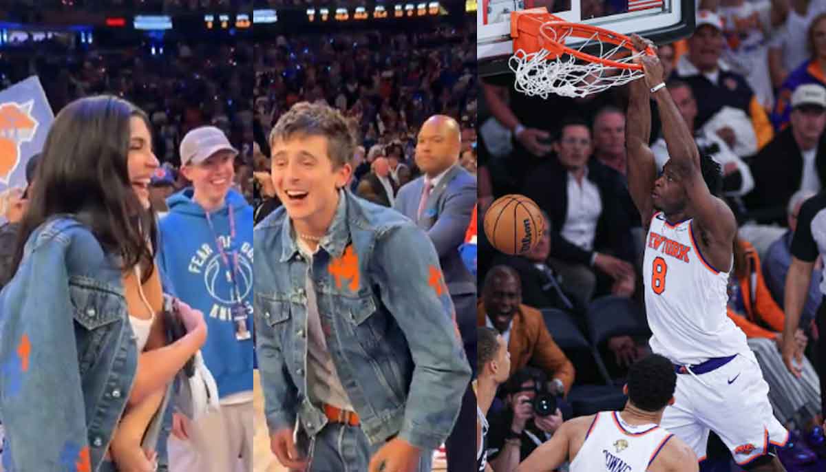 Timothee Chalamet hits the OG game-winner reenactment