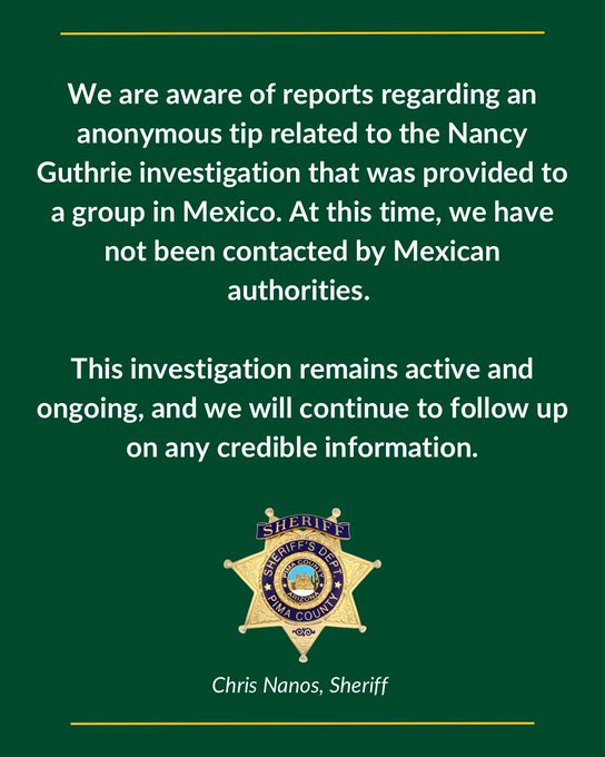 Nancy Guthrie in Mexico grave? Arizona sheriff speak out on chilling tip