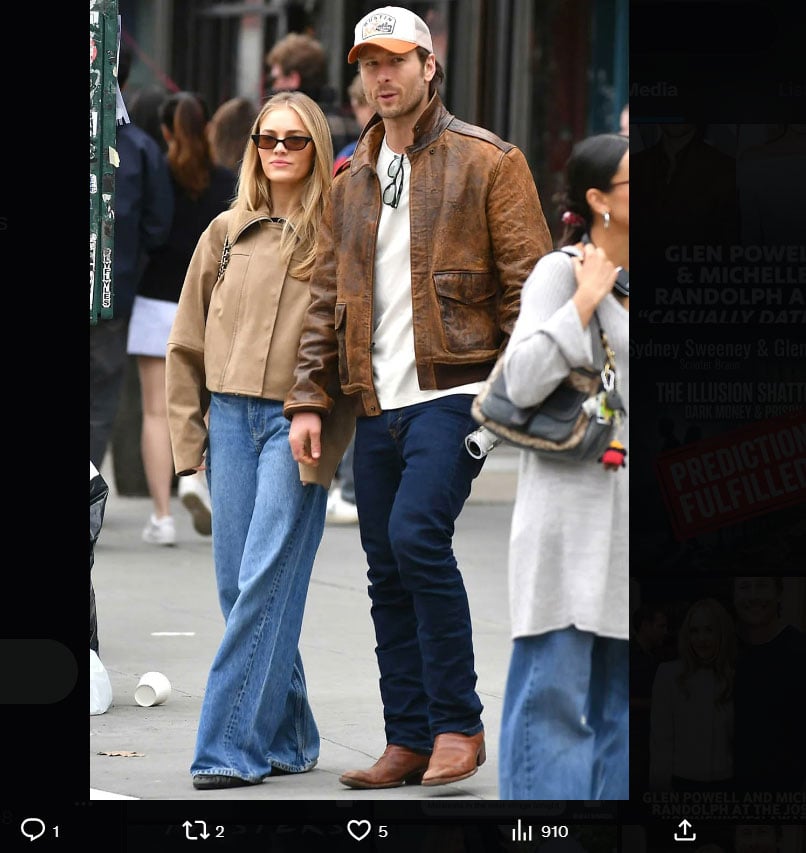 Glen Powell and Michelle Randolph take private romance public