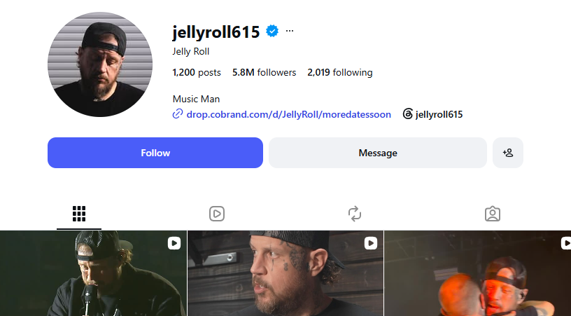 Jelly Roll nods to Bunnie Xo split in public update