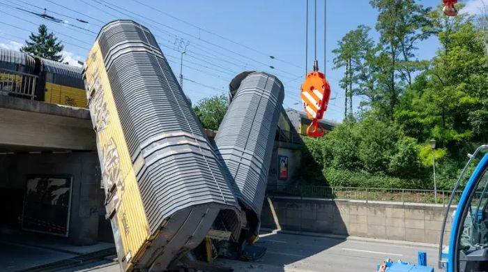 One dead after freight trains collide on Munich bridge