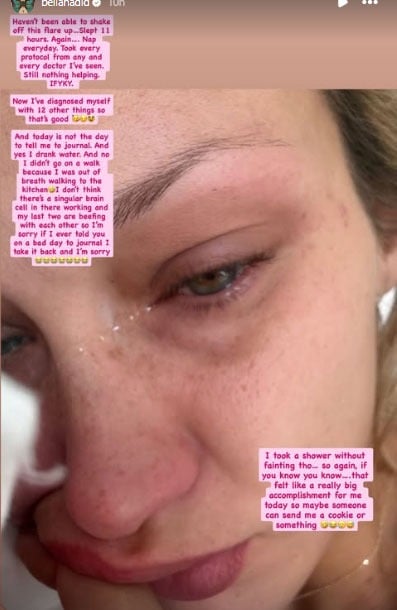 Bella Hadid shares heartbreaking health update after painful Lyme flare-up