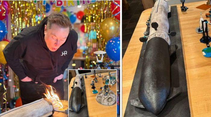 Trillionaire Elon Musk celebrates birthday with rocket-themed cake