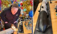 Trillionaire Elon Musk celebrates birthday with rocket-themed cake
