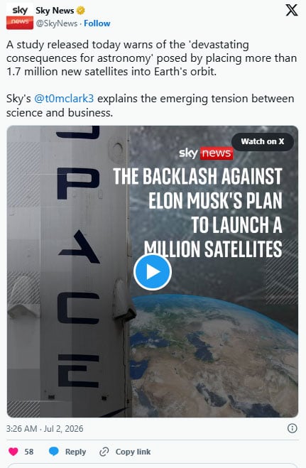 1.7 million planned satellites could devastate astronomy, scientists warn