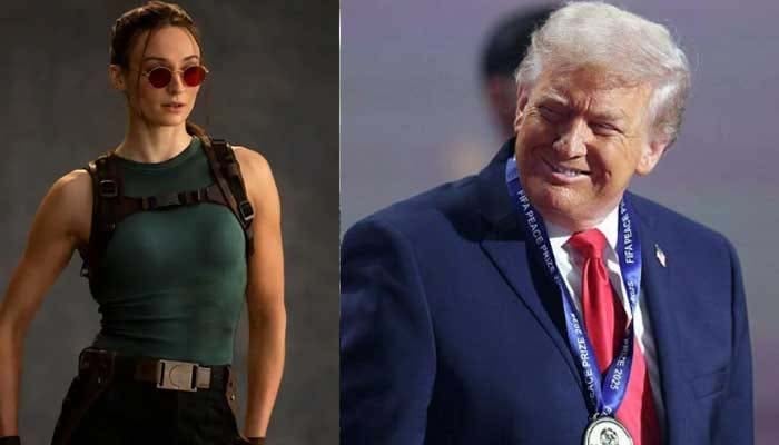 Sophie Turner takes aim at Trump with Toilet Brush meme