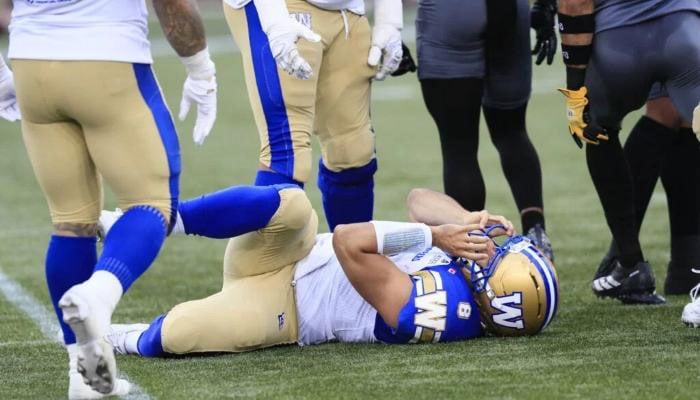 Tiger-Cats Bo Levi Mitchell, Blue Bombers Zach Collaros suffer injuries