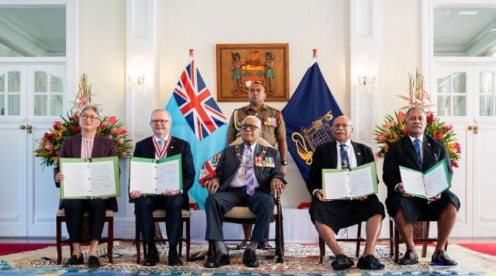 Australia signs $1bn defence pact with Fiji in strategic push against China