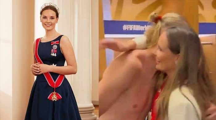 Erling Haaland gets a hug from future queen after defeating Brazil