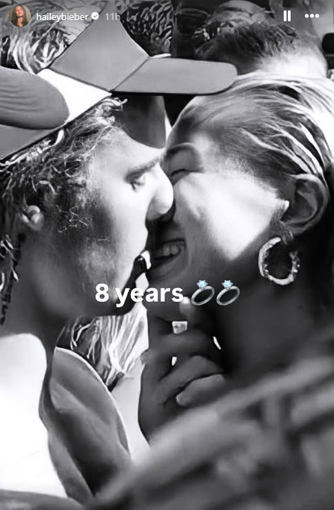 Hailey Bieber celebrates eight years of saying yes to Justin Bieber