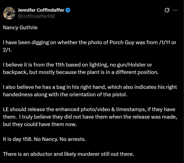 Nancy Guthrie update: Ex-FBI agent believes main evidence on masked man could be in police hands