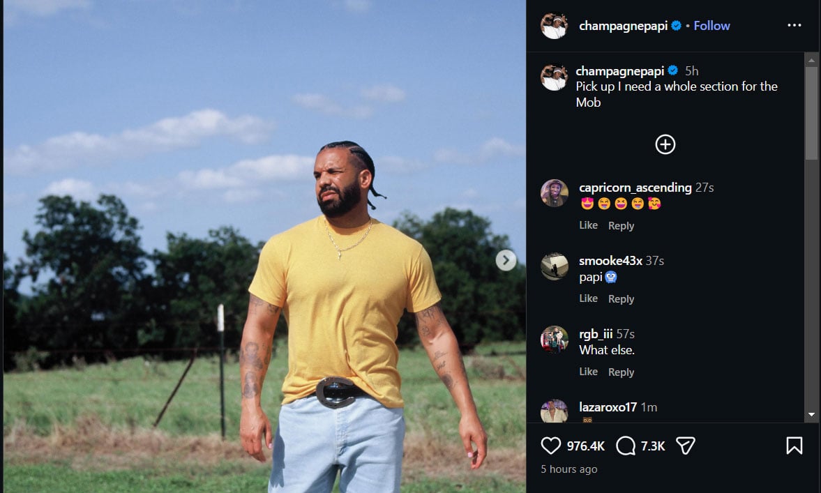 Drake breaks the internet with new photo dump