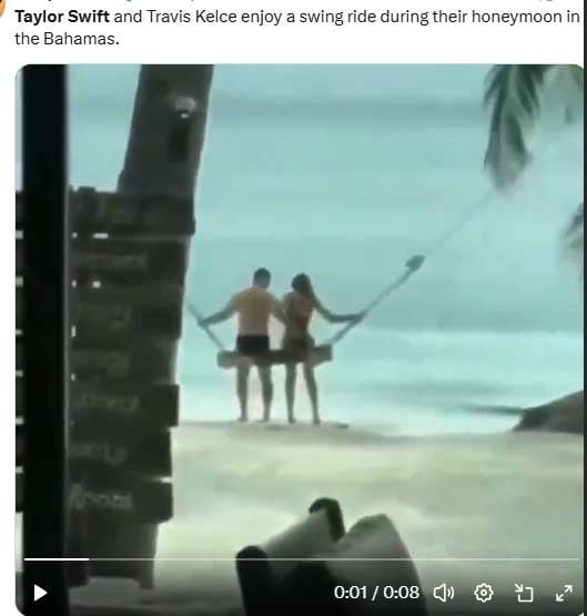 Taylor Swift and Travis Kelce honeymooning in the Bahamas?