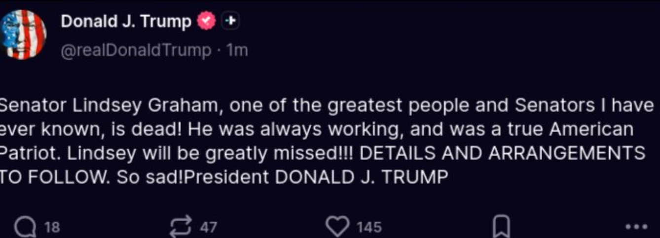 Trump leads tributes as US and world leaders honor Lindsey Graham after sudden death