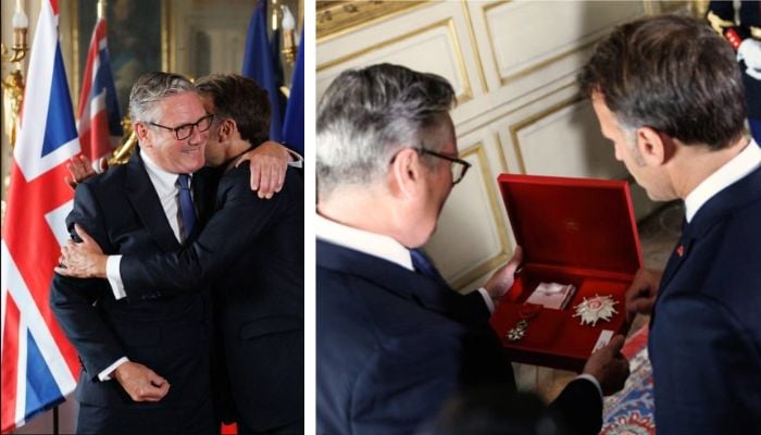 Keir Starmer becomes the first serving UK prime minister to receive France’s highest civilian honour, the Grand Cross of the Legion of Honour
