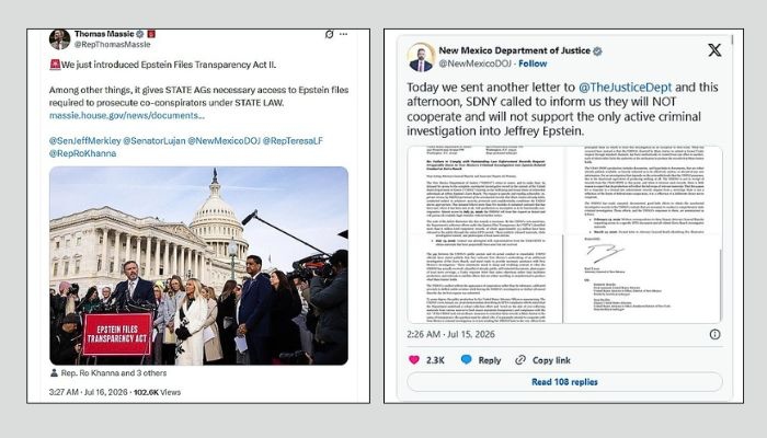 DOJ rejects New Mexico’s demand for unredacted Epstein File